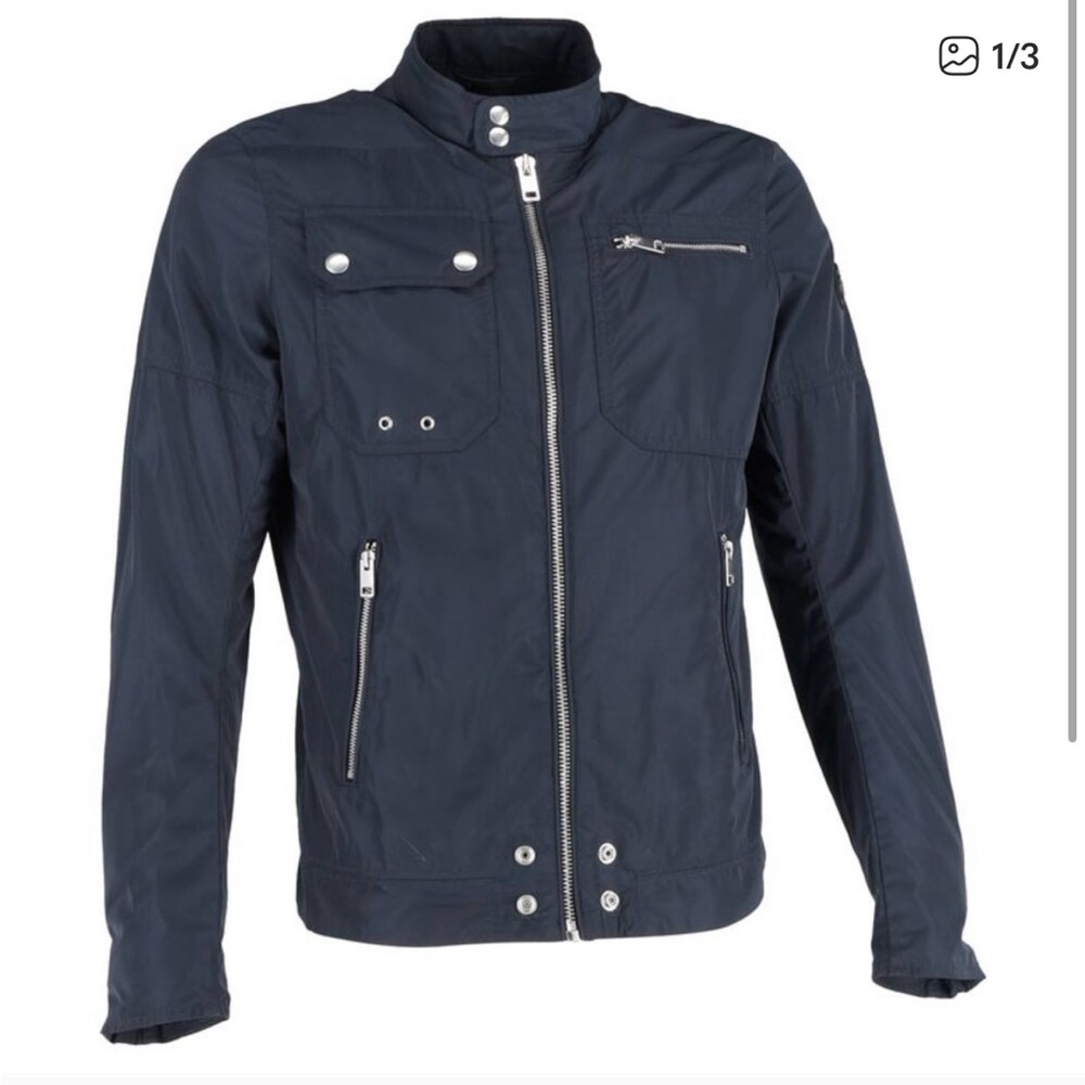 Men’s Diesel J-Ride Zipped Jacket Navy Blue Polyester XXL